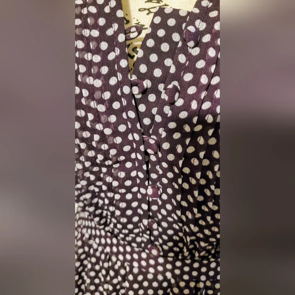 NWT JBS women plum polka dot midi dress size 14 W - Picture 8 of 11